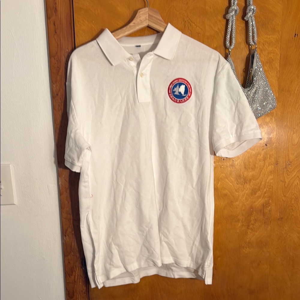 White Polo Shirt with Embroidered Logo